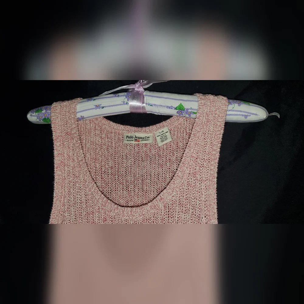 Vintage Polo Jeans Co. by Ralph Lauren cable knit tank, 100% linen, excellent - Picture 2 of 7